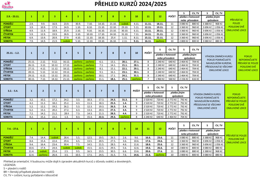 ROZPIS KURZŮ baz,pl,cv 2024-2025 - není BR - web