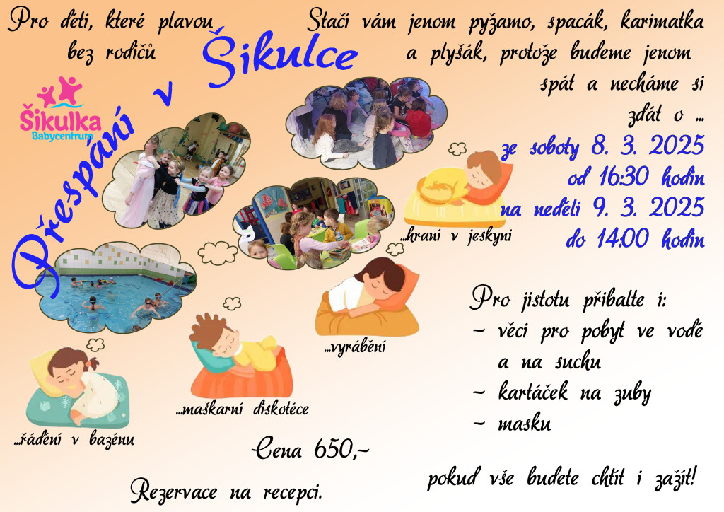 přespání březen 2025